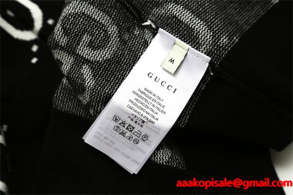 2025秋冬 高級暖か ネイビー GG総柄 GUCCI ニットセーター 大人上品  グッチ コピー