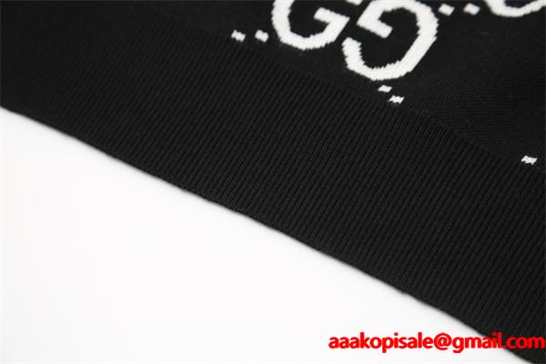 2025秋冬 高級暖か ネイビー GG総柄 GUCCI ニットセーター 大人上品  グッチ コピー