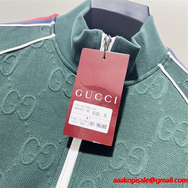 2025秋冬 プレミアム質感 ブラック GGジャカード GUCCI グッチ コピー トラックジャケット 