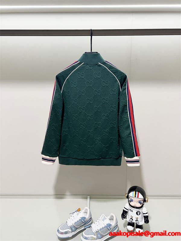 2025秋冬 プレミアム質感 ブラック GGジャカード GUCCI グッチ コピー トラックジャケット 