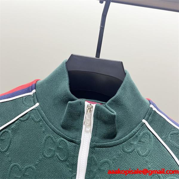 2025秋冬 プレミアム質感 ブラック GGジャカード GUCCI グッチ コピー トラックジャケット 
