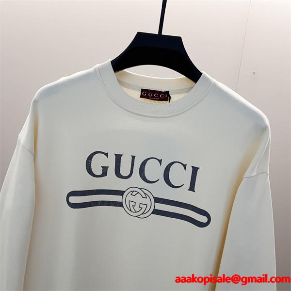 2025秋冬 上質快適 グレー GUCCI スウェット 高見えデザイン グッチ コピー