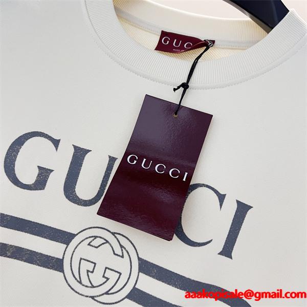 2025秋冬 上質快適 グレー GUCCI スウェット 高見えデザイン グッチ コピー
