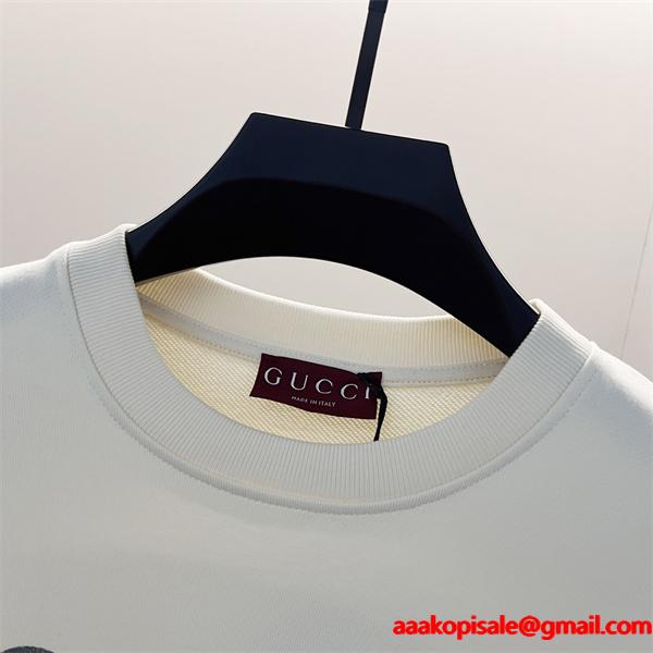 2025秋冬 上質快適 グレー GUCCI スウェット 高見えデザイン グッチ コピー