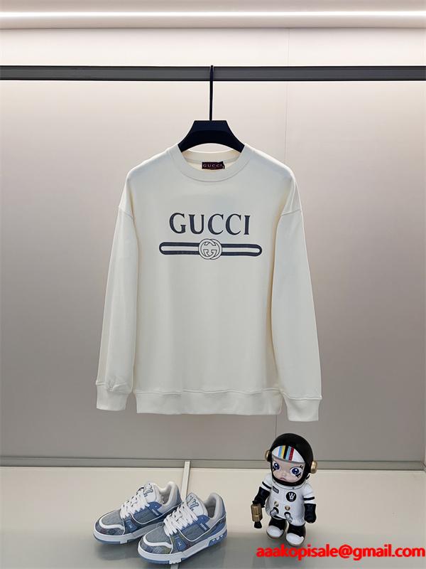 2025秋冬 上質快適 グレー GUCCI スウェット 高見えデザイン グッチ コピー