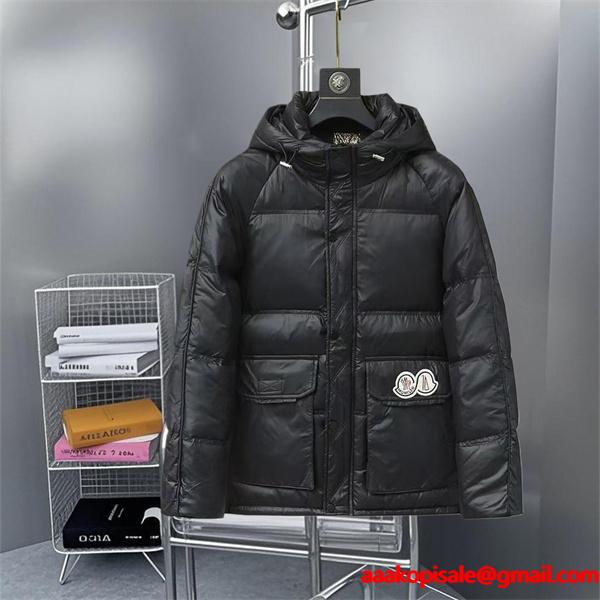 モンクレール コピー 2025秋冬 防寒エレガント ブラック MONCLER ダウンジャケット 上質スタイル 