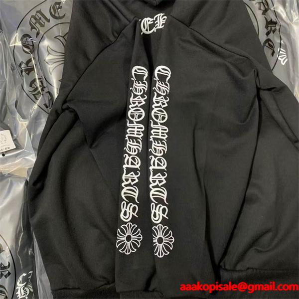 人気上昇中【Chrome Hearts】Vertical Logo Fleece Zip-Up Hoodieクロムハーツジップアップコピー