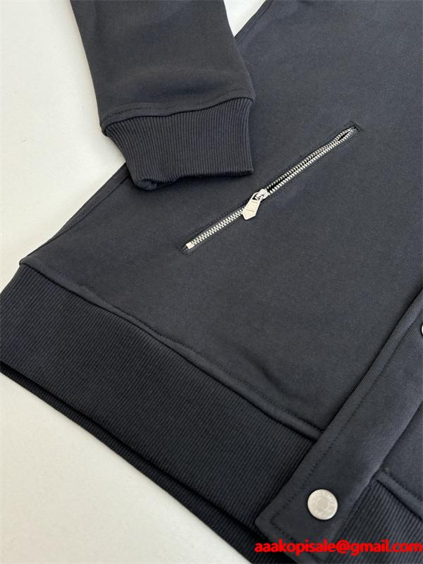 2025秋冬 上質 ダークグレー HERMES スエルメス コピー タジャン風 ジャケット 大人シック おしゃれ 