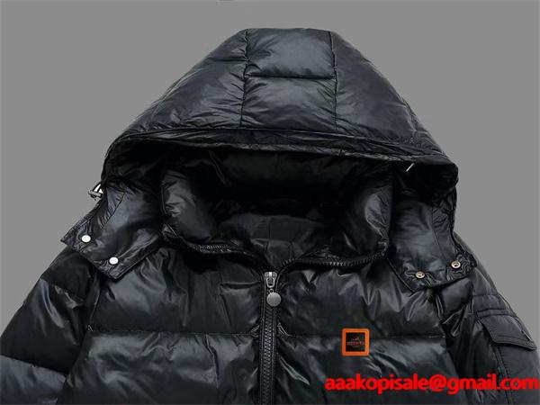  防寒 ブラック HERMES エルメス コピー ダウンジャケット アイコニックロゴ映え 暖か 高級感