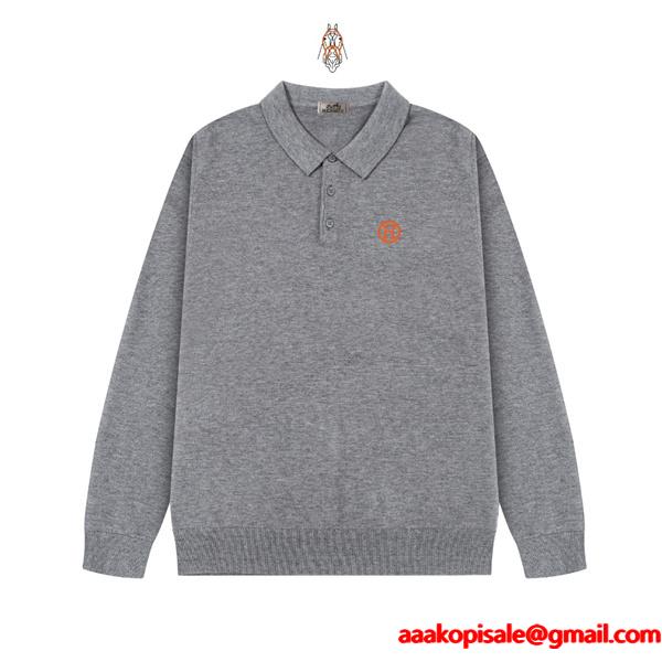 2025秋冬 上質 グレー 高級感あふれる HERMES エルメス コピー ポロニット 定番人気