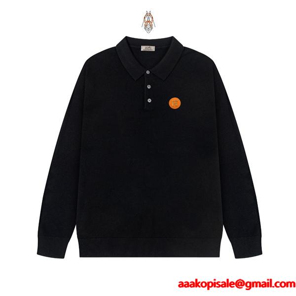 グレー 大人可愛い HERMES エルメス コピー ニット きれいめ万能セーター 新作注目