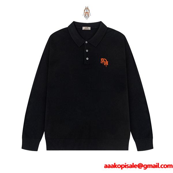 2025秋冬 クラシック グレー＆ブラック HERMES エルメス コピー ニット 大人洗練