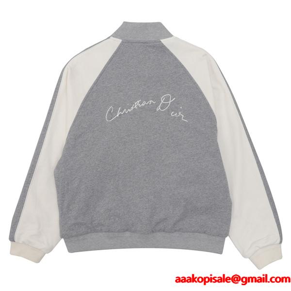 グレー 大人カジュアル 刺繍アクセント 定番人気アウター ジャケット DIOR ディオール コピー　 