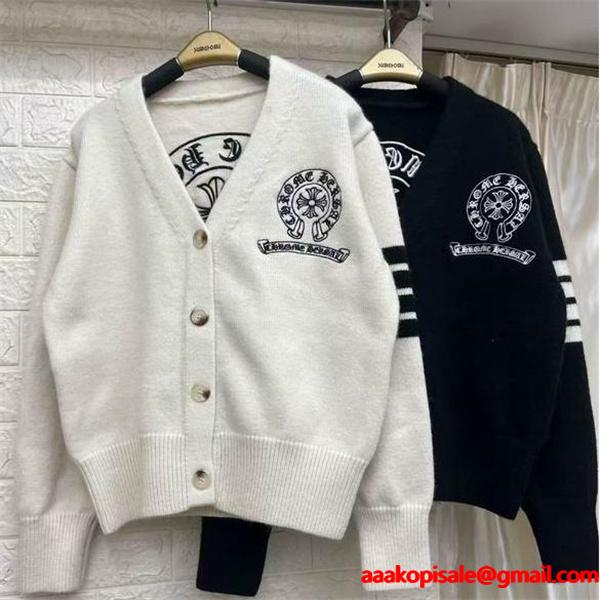 CHROME HEARTS クロムハーツ コピー 2025秋冬 上質 ホワイト＆ブラック カーディガン 大人カジュアル 高級