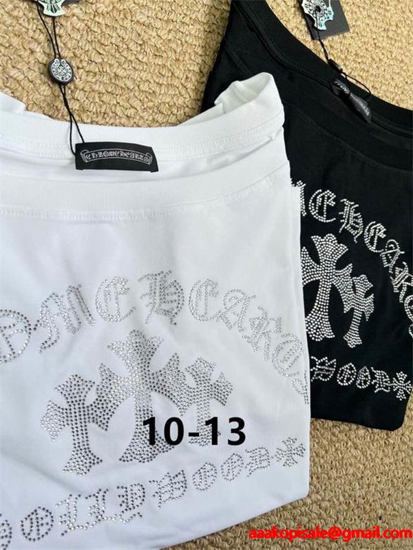 定番 ホワイト＆ブラック プリント クロムハーツ コピー 長袖Tシャツ カジュアル CHROME HEARTS