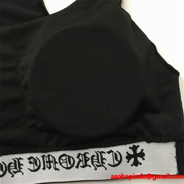 クロムハーツ コピー 2025秋冬 高級感 CHROME HEARTS ブラック CHロゴ スポーツブラ＆レギンスセット 美シルエット