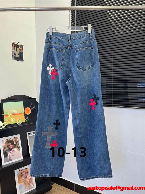 クロムハーツ コピー 2025秋冬 遊び心 高級感 CHROME HEARTS デニム 大人 カジュアル デニムパンツ