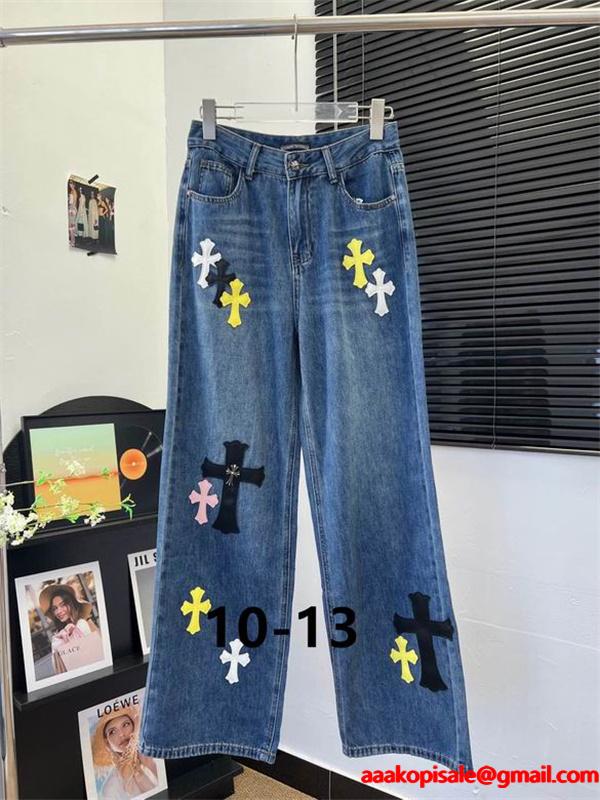 クロムハーツ コピー 2025秋冬 遊び心 高級感 CHROME HEARTS デニム 大人 カジュアル デニムパンツ