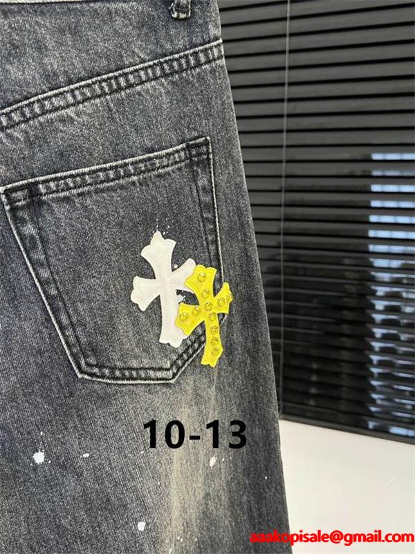 新作 グレーブラック 上質 クロムハーツ コピー ウォッシュ デザインデニム 抜群 CHROME HEARTS