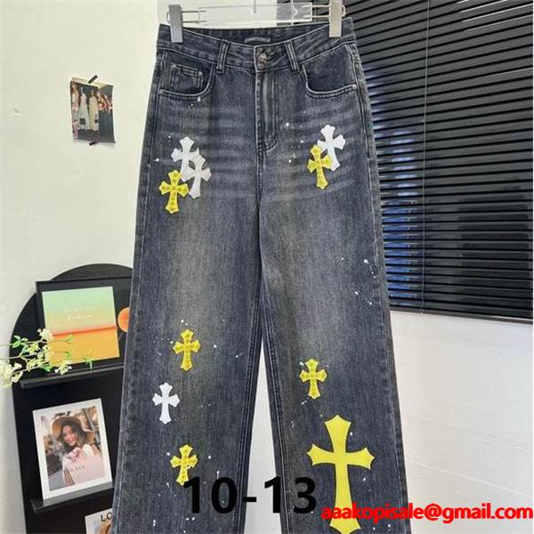 新作 グレーブラック 上質 クロムハーツ コピー ウォッシュ デザインデニム 抜群 CHROME HEARTS