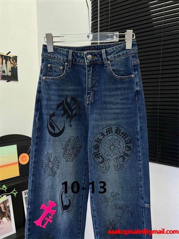 クロムハーツ コピー CHROME HEARTS 2025秋冬 人気 ブルー  CHロゴ入り デニム 存在感バツグン