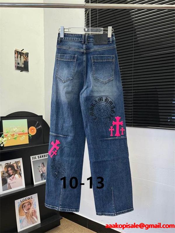 クロムハーツ コピー CHROME HEARTS 2025秋冬 人気 ブルー  CHロゴ入り デニム 存在感バツグン