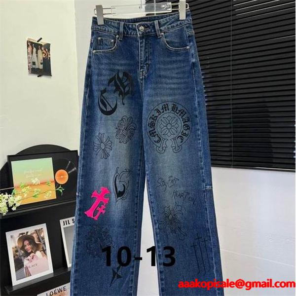 クロムハーツ コピー CHROME HEARTS 2025秋冬 人気 ブルー  CHロゴ入り デニム 存在感バツグン