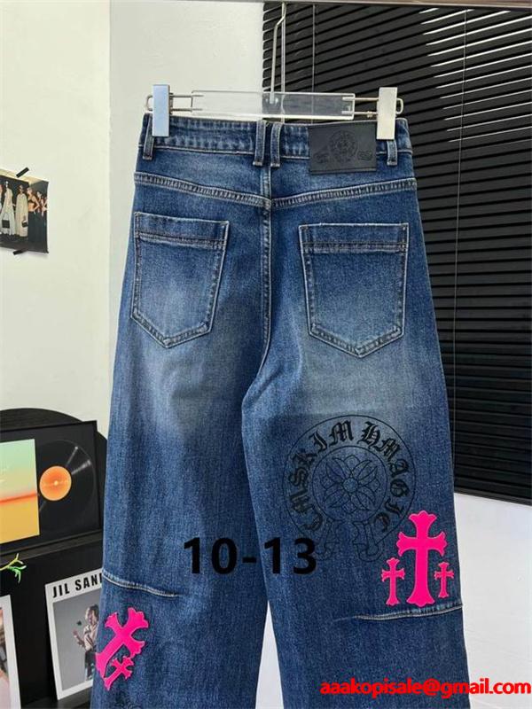 クロムハーツ コピー CHROME HEARTS 2025秋冬 人気 ブルー  CHロゴ入り デニム 存在感バツグン