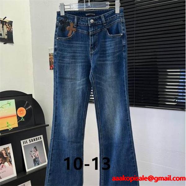 クロムハーツ コピー 2025秋冬 定番ブルー 上質 ポイント シンプル デニムパンツ CHROME HEARTS