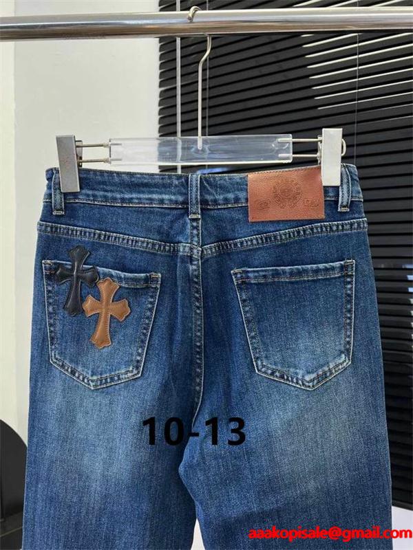 クロムハーツ コピー 2025秋冬 定番ブルー 上質 ポイント シンプル デニムパンツ CHROME HEARTS