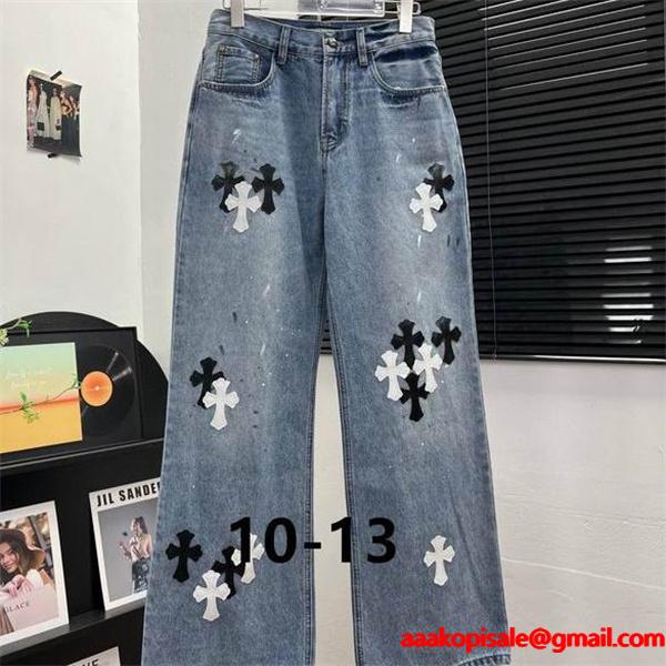 トレンド感溢れる CHROME HEARTS グレー ウォッシュ デニム おしゃれ クロムハーツ コピー