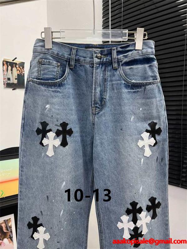 トレンド感溢れる CHROME HEARTS グレー ウォッシュ デニム おしゃれ クロムハーツ コピー