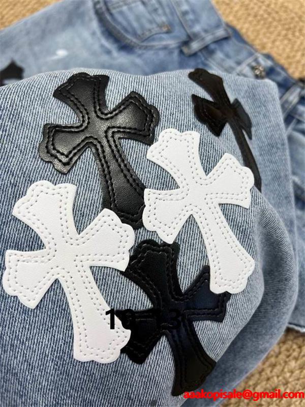 トレンド感溢れる CHROME HEARTS グレー ウォッシュ デニム おしゃれ クロムハーツ コピー