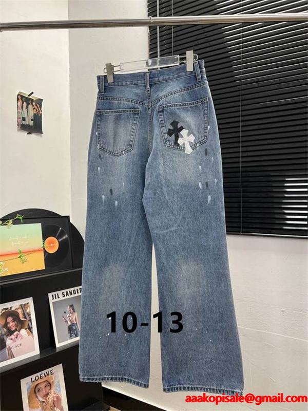 トレンド感溢れる CHROME HEARTS グレー ウォッシュ デニム おしゃれ クロムハーツ コピー