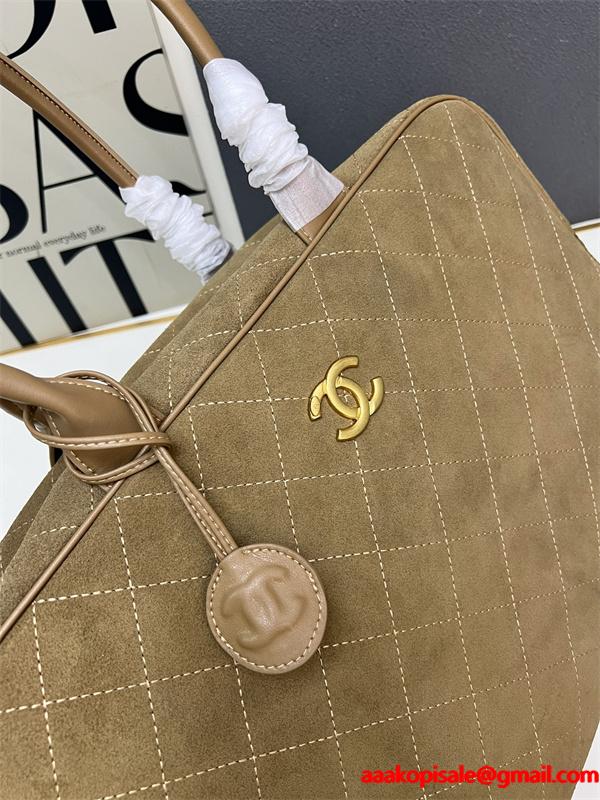 2025秋冬 CHANEL シャネル コピー トレンド 上品 ブラック スエード 通勤 人気 大容量 ハンドバッグ