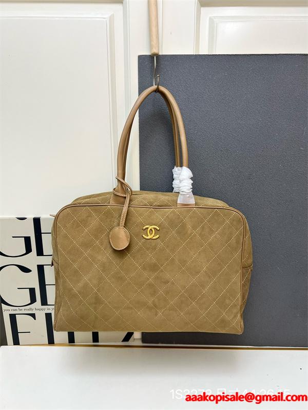 2025秋冬 CHANEL シャネル コピー トレンド 上品 ブラック スエード 通勤 人気 大容量 ハンドバッグ