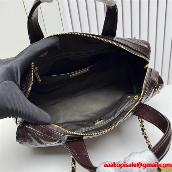 新作 ブラウン 大人可愛い 人気 旅行 高級感 CHANEL シャネル スーパーコピー ボストンバッグ