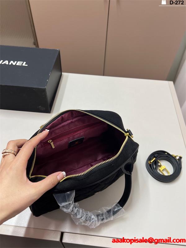 CHANEL シャネル 偽物 2025秋冬 クラシック モード ブラック 人気 エレガント ハンドバッグ