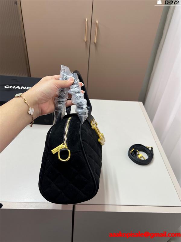 CHANEL シャネル 偽物 2025秋冬 クラシック モード ブラック 人気 エレガント ハンドバッグ