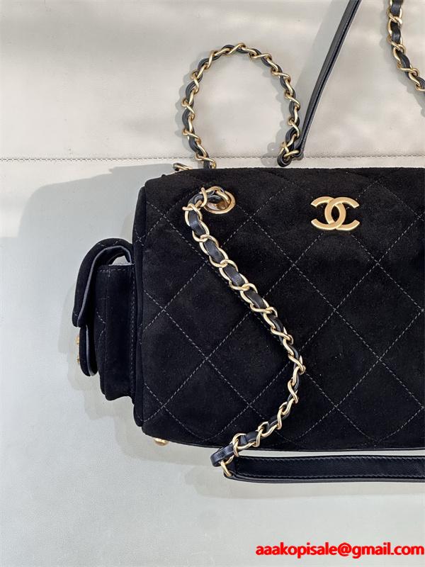 大人エレガント ブラウン スエード 高級感 CHANEL シャネル スーパーコピー ショルダーバッグ