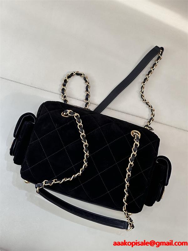 大人エレガント ブラウン スエード 高級感 CHANEL シャネル スーパーコピー ショルダーバッグ