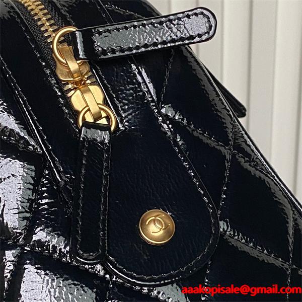 CHANEL シャネル コピー 2025秋冬 新作 リッチ艶 ブラック 高見え 大人モード ボストンバッグ