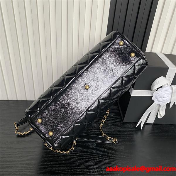 CHANEL シャネル コピー 2025秋冬 新作 リッチ艶 ブラック 高見え 大人モード ボストンバッグ