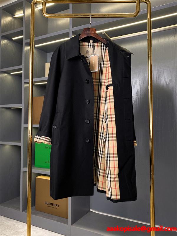 BURBERRY 激安 メンズ カムデン シングルブレスト コート ガバジン素材 英国クラシック 細身シルエット オールシーズン対応