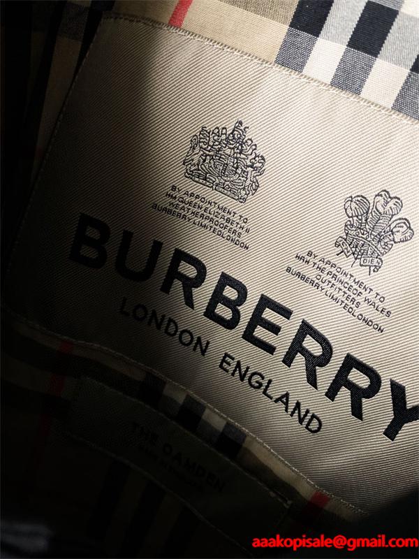 BURBERRY 激安 メンズ カムデン シングルブレスト コート ガバジン素材 英国クラシック 細身シルエット オールシーズン対応