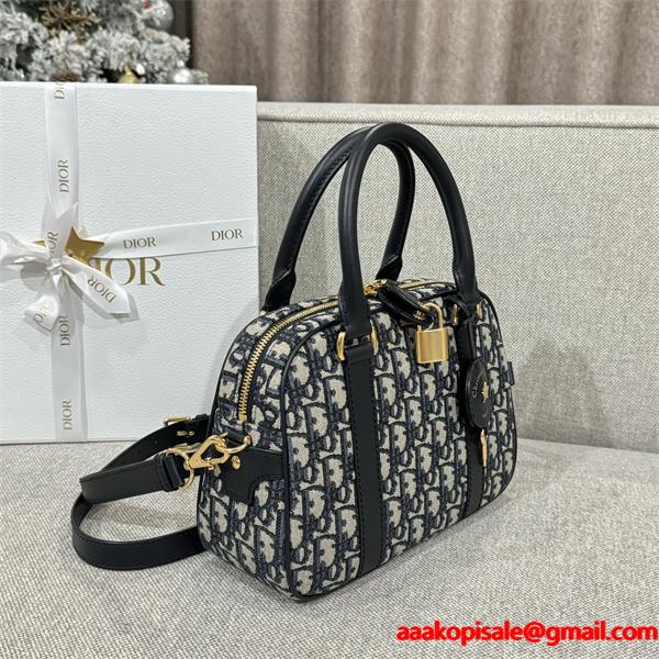 2025秋冬 ブルーグレー 人気急増 上質 収納便利 ミニボストンバッグ Dior ディオール 偽物