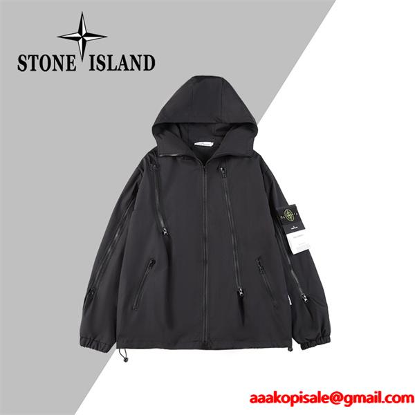 2025秋冬 ブラック 新作軽量 スタイリッシュ STONE ISLAND ストーンアイランド 偽物 ジャケット