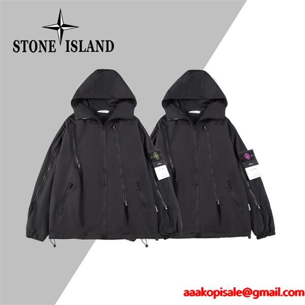 2025秋冬 ブラック 新作軽量 スタイリッシュ STONE ISLAND ストーンアイランド 偽物 ジャケット