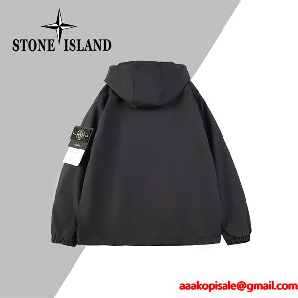 2025秋冬 ブラック 新作軽量 スタイリッシュ STONE ISLAND ストーンアイランド 偽物 ジャケット