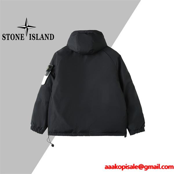 ブラック タフ素材 高機能 防水仕上げ STONE ISLAND ストーンアイランド コピー  ダウンジャケット 